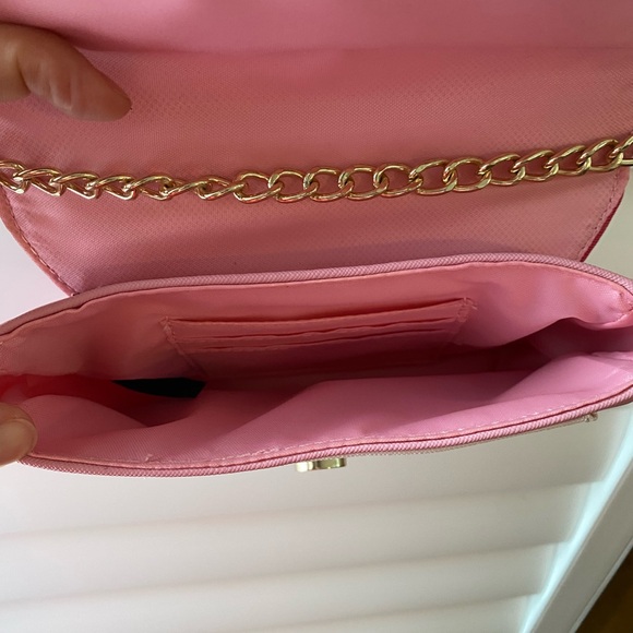 Guess Pink and White Crossbody Bag with Gold Chain - Picture 3 of 3